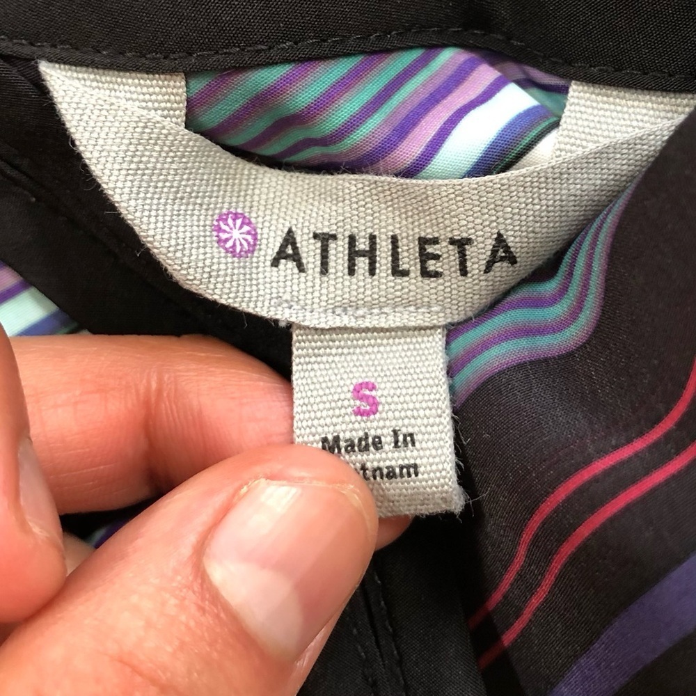 ATHLETA Colorful Multi Striped Havana Midi Dress Size S - Picture 7 of 9